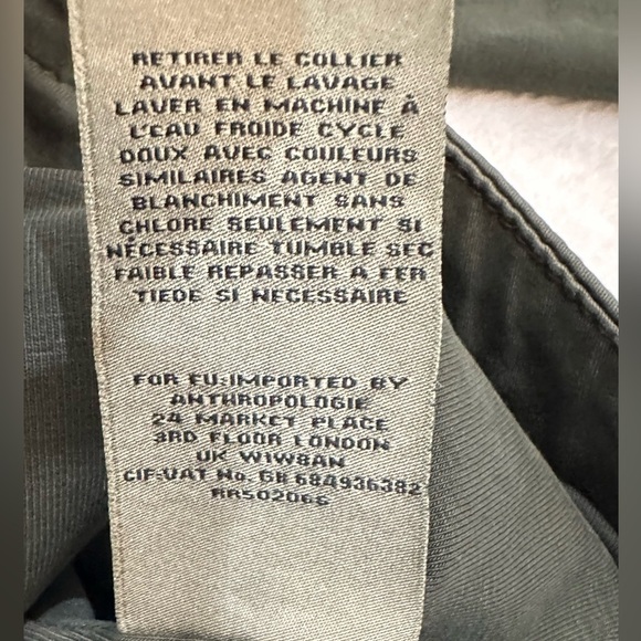 Anthropologie By Marrakech Utility  Green Cream Removable Sherpa Collar Jacket - Picture 4 of 16